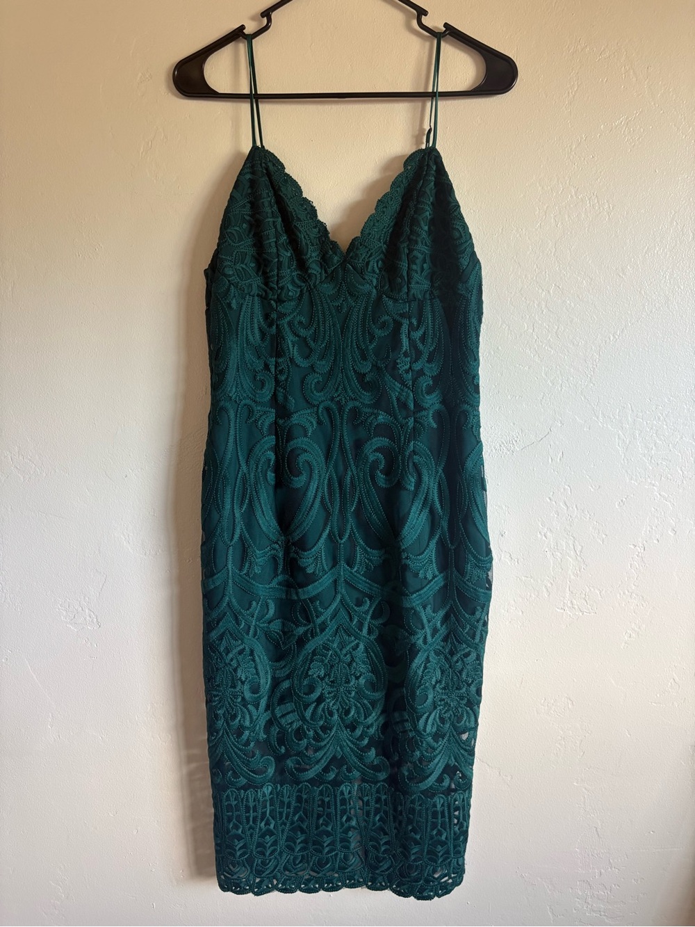 Bardot Gia Emerald Green Sheath Dress Sweetheart Back Zipper Mini Size M 8
